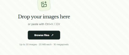 Image flipper showing the area to add an image by drag and drop or browse.